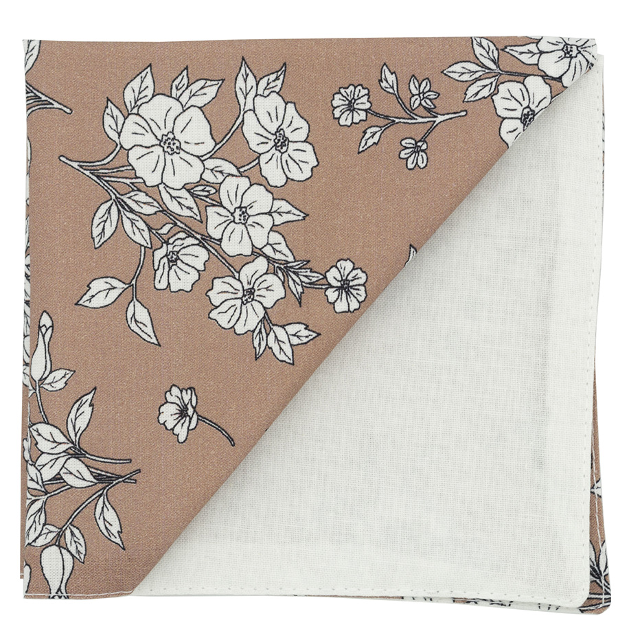 Pochette "White Flowers" moka