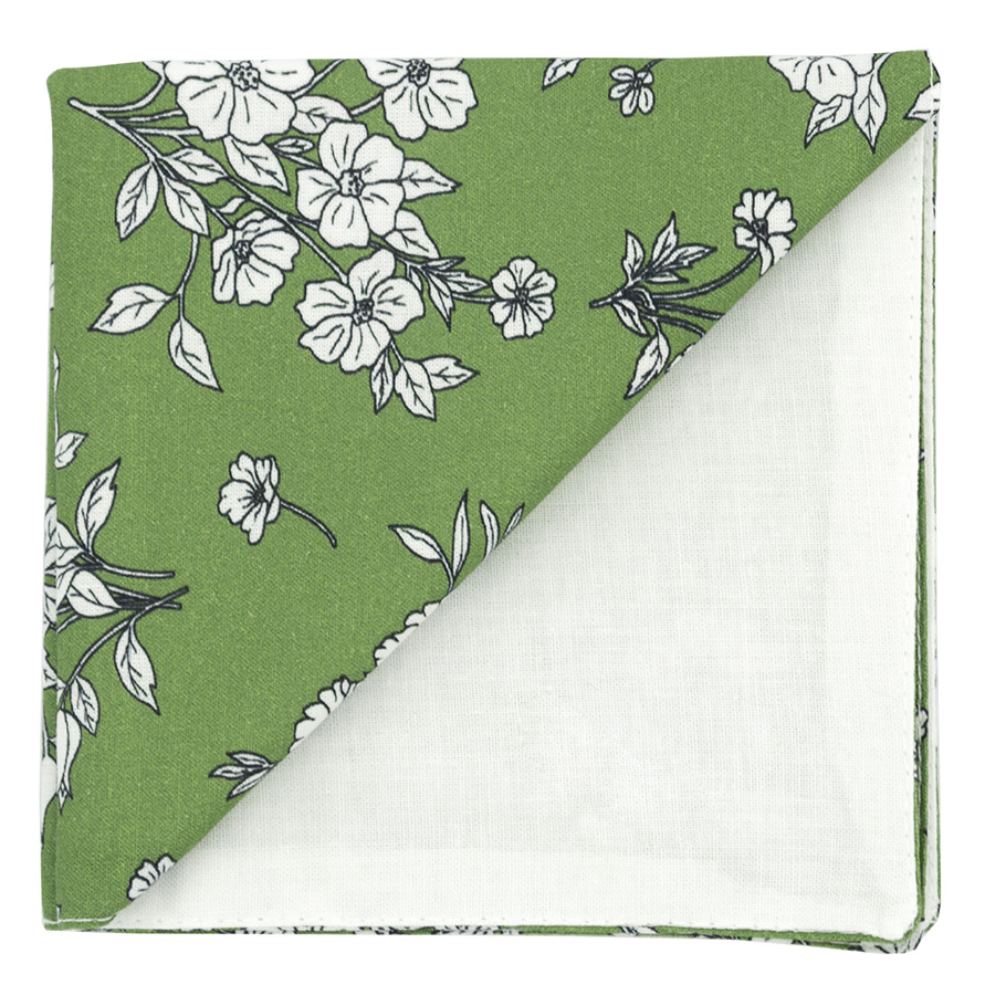 Pochette "White Flowers" vert