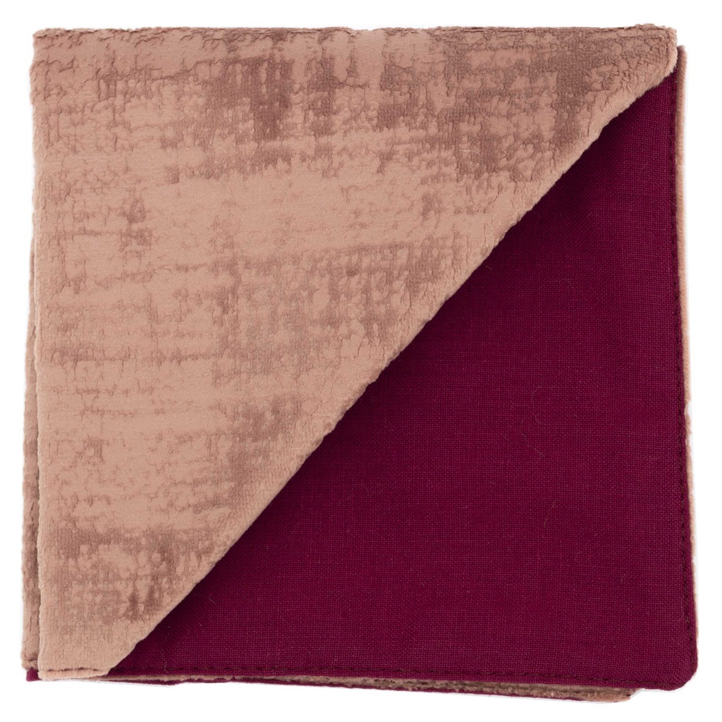 Pochette unie en velours marbré "Velvet" rose poudré