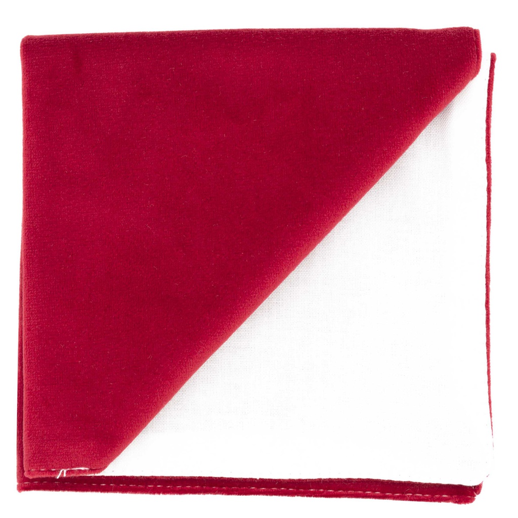 Pochette unie en velours "Velvet" rouge