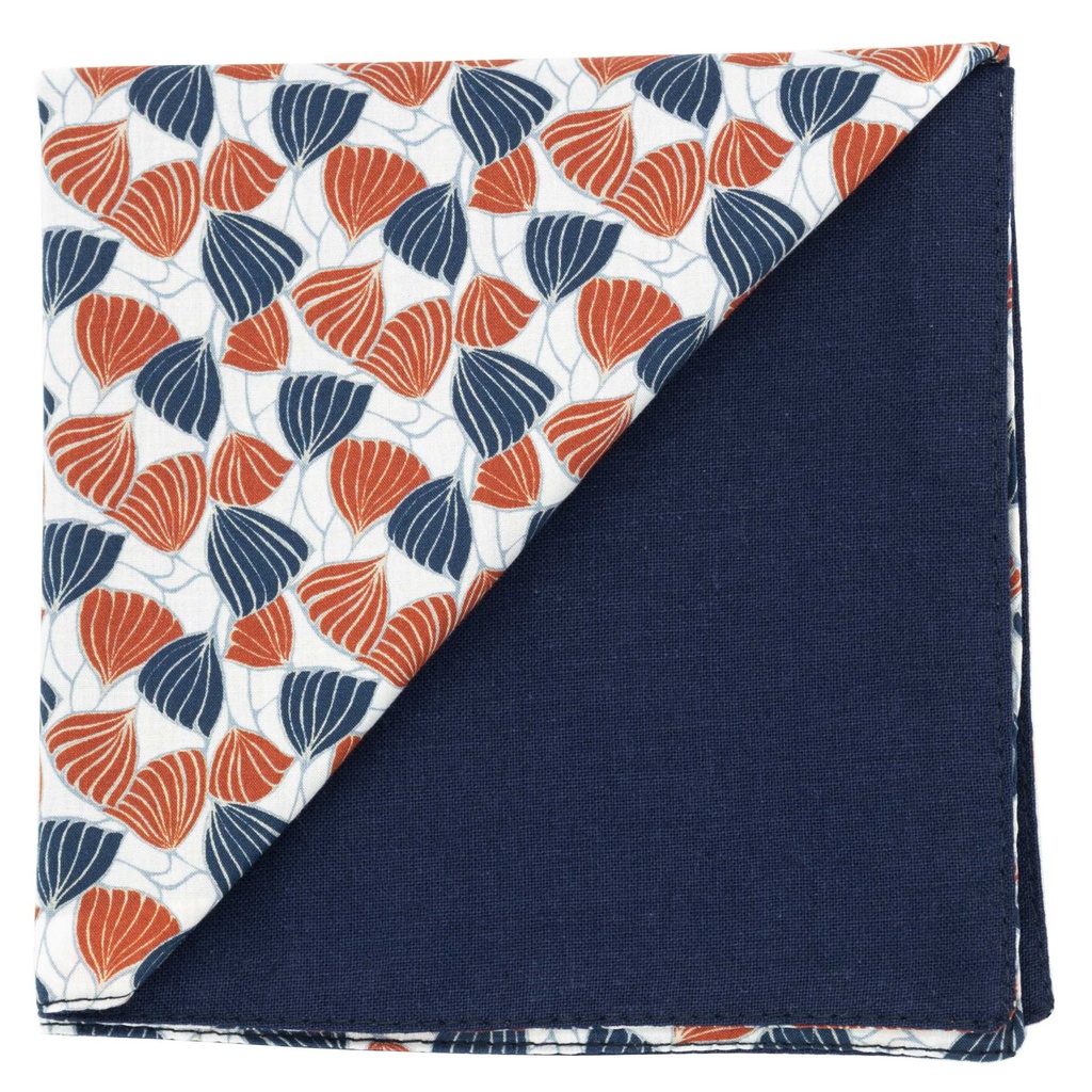 Pochette Liberty "Deco Wings" orange rouille & bleu