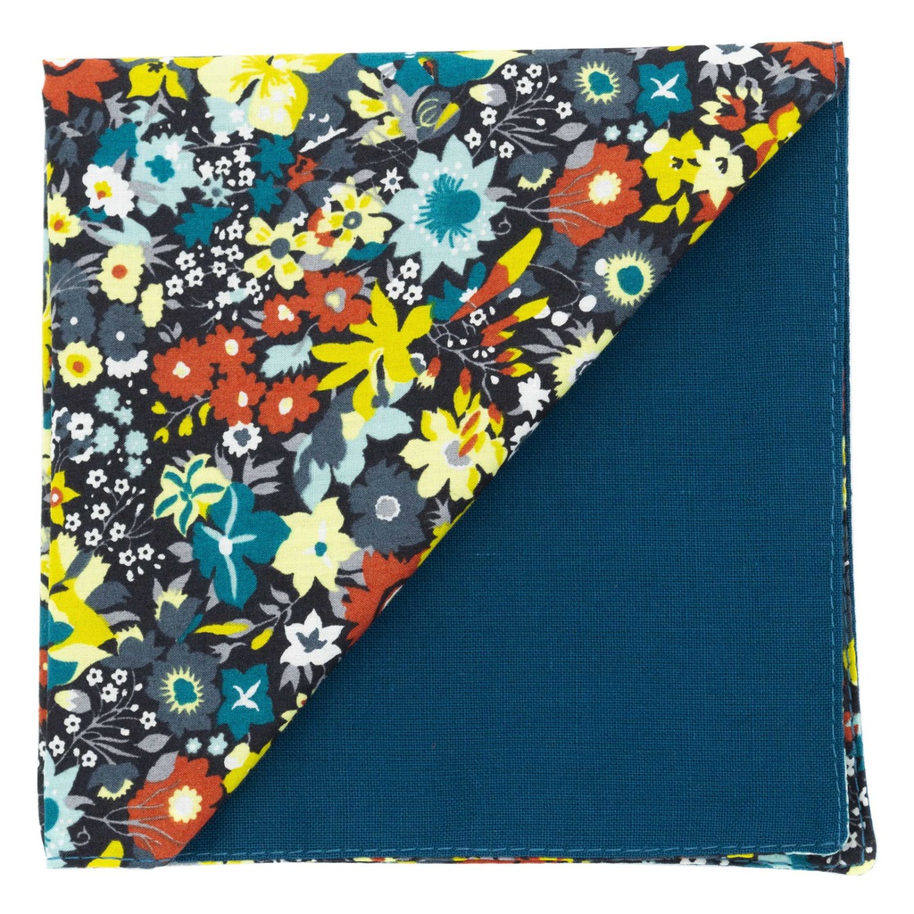 Pochette Liberty "Manuela" bleu canard