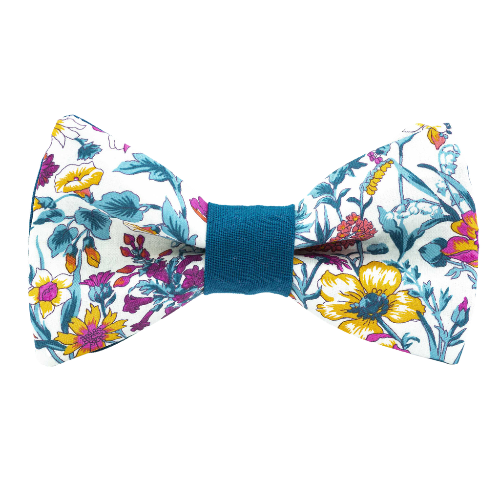 Noeud papillon Liberty "Rachel" bleu canard