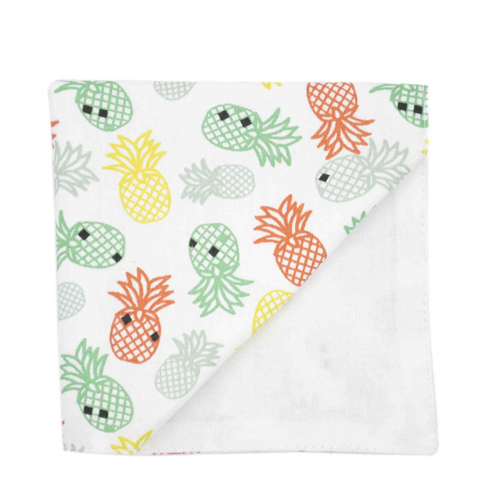 Pochette "Graphic Pineapple" ananas colorés sur fond blanc