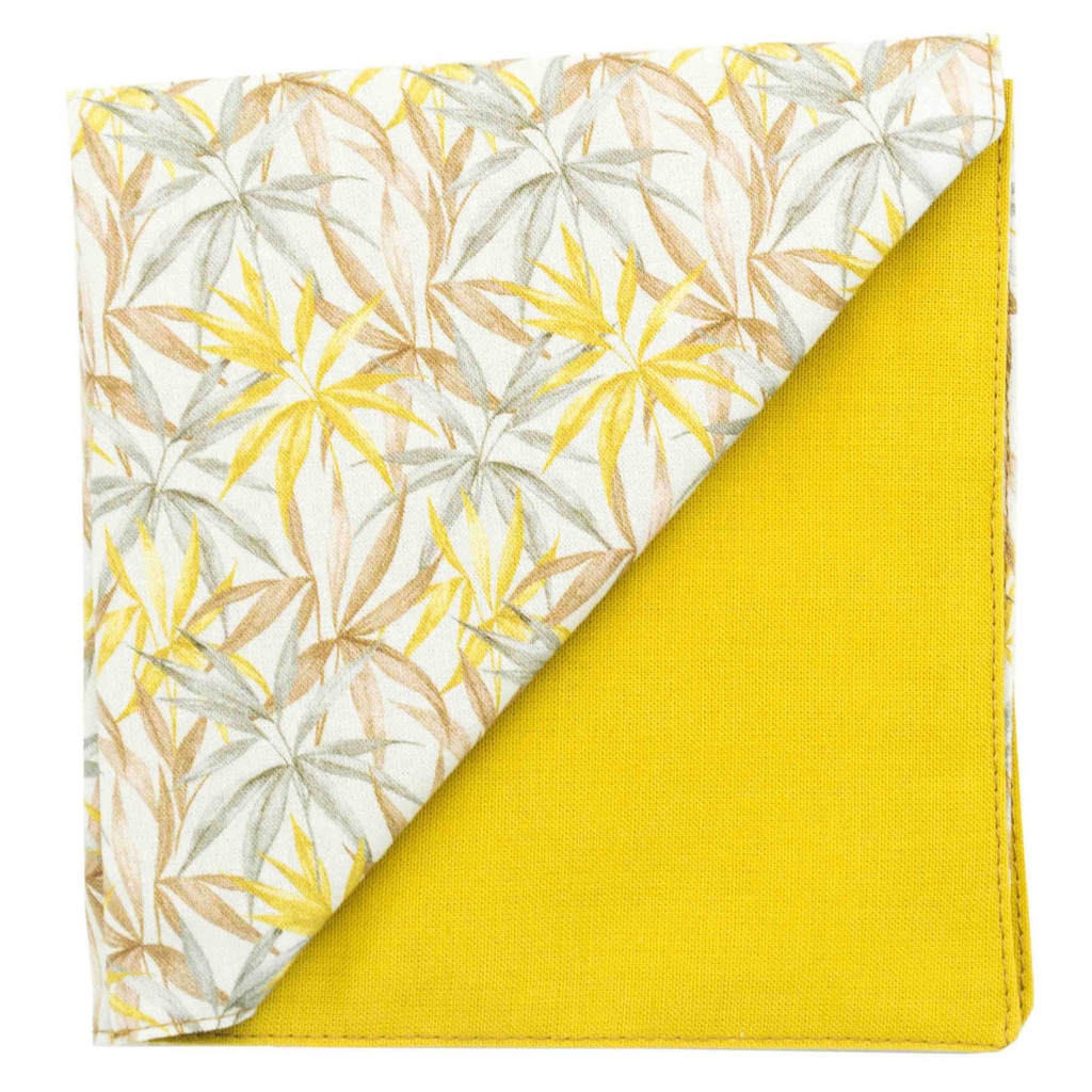 Pochette "Tropical" motifs tropicaux jaune