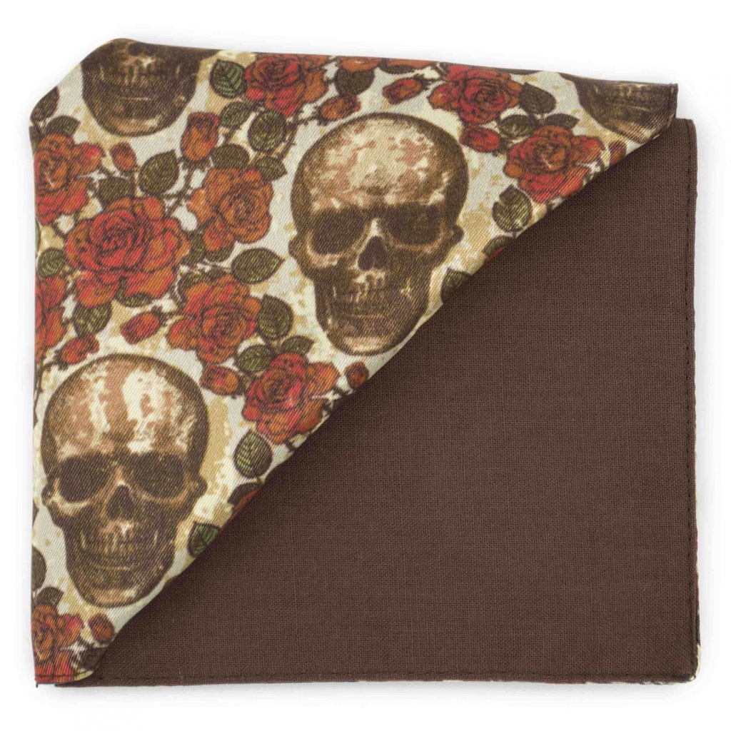 Pochette "Skull & Roses" têtes de mort et roses
