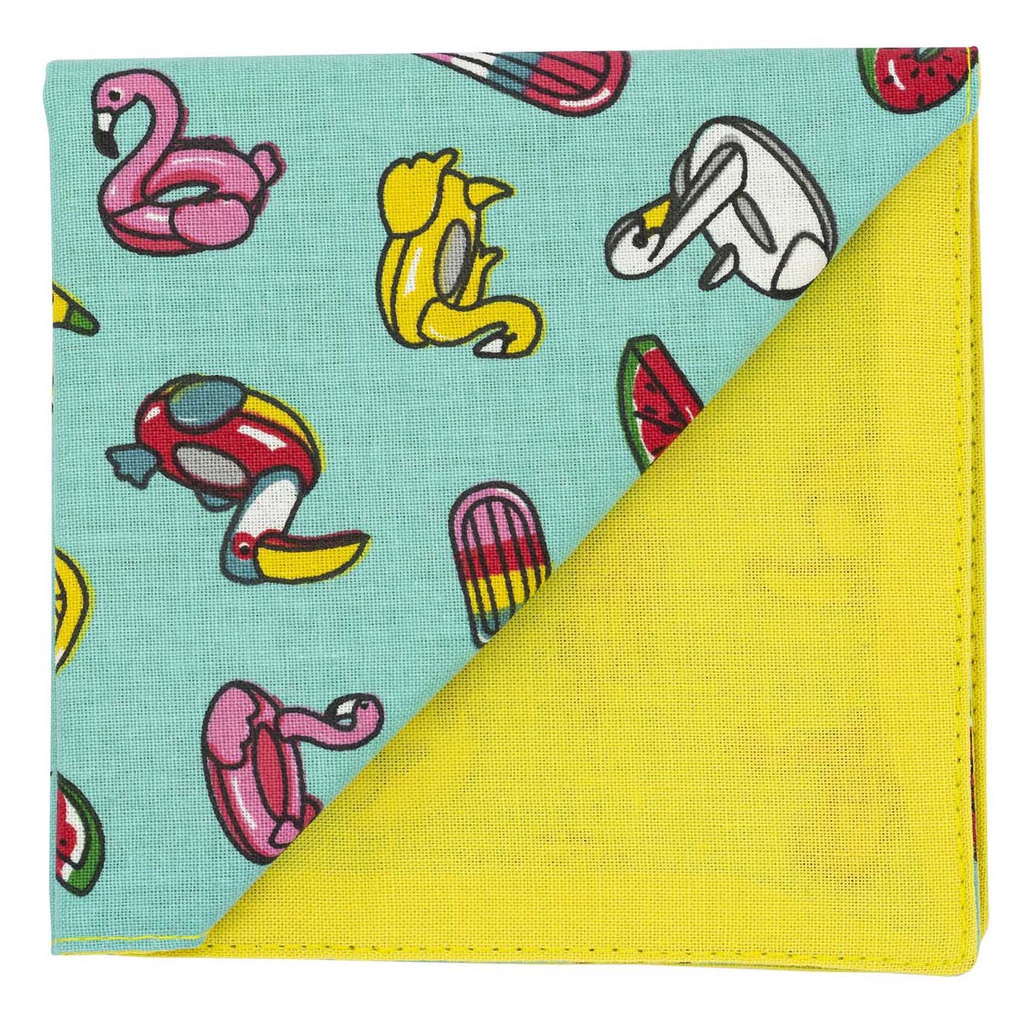 Pochette "Pool Party" bouées sur fond bleu