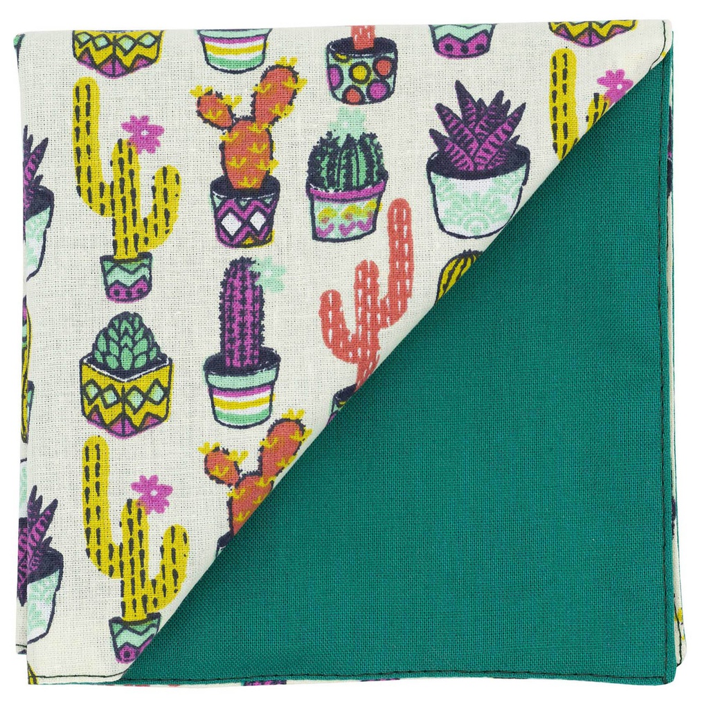 Pochette "Crazy Cactus" cactus colorés sur fond beige