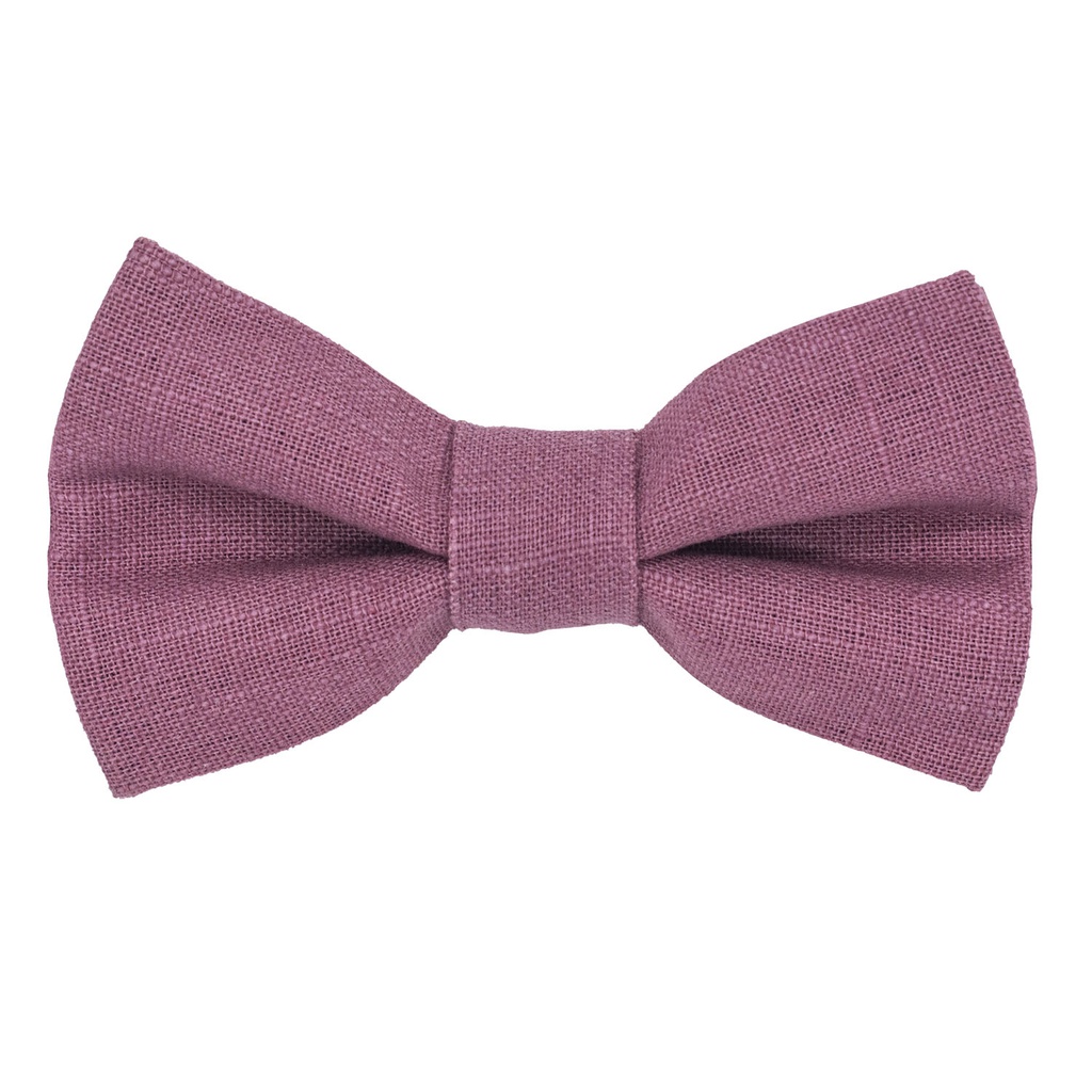 Noeud papillon en lin mauve