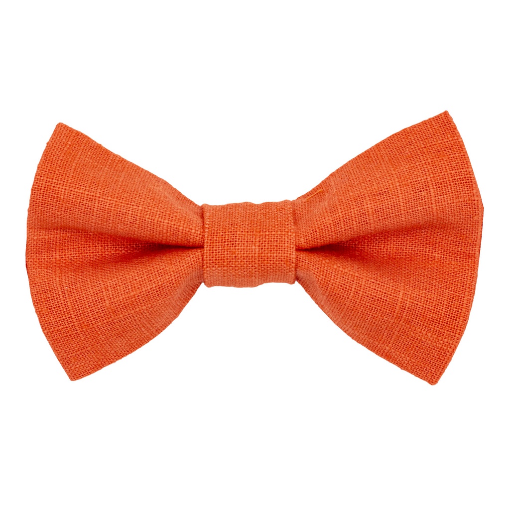 Noeud papillon en lin orange