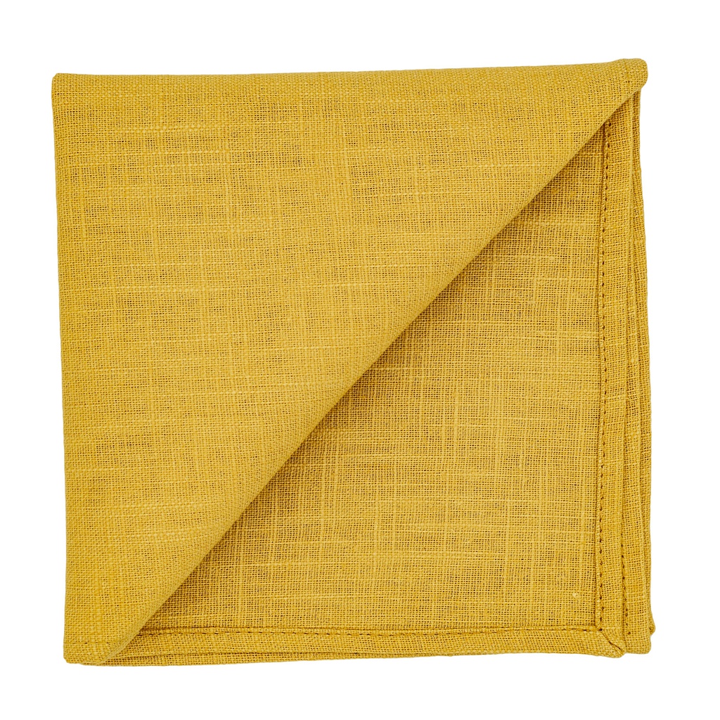 Pochette en lin jaune moutarde