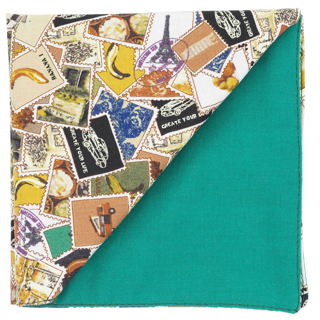 Pochette "Philatéliste" - timbres vert, marrons et beiges