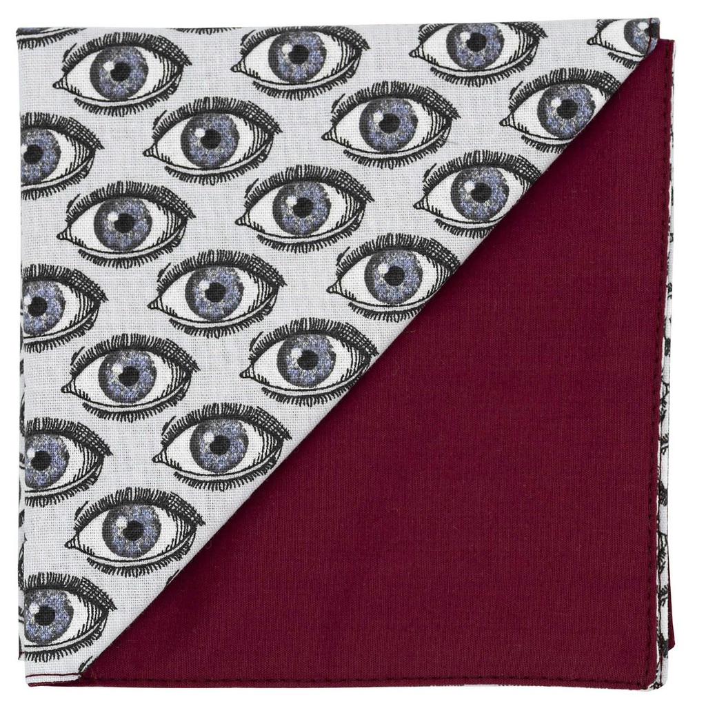 Pochette motif "Big Brother" - yeux gris sur fond gris