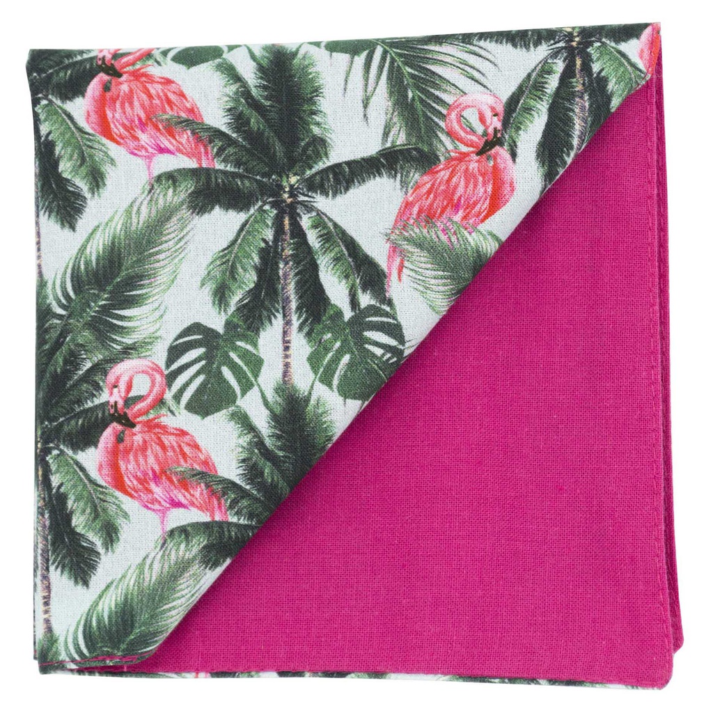 Pochette "Welcome To Miami" motifs jungle et flamant rose