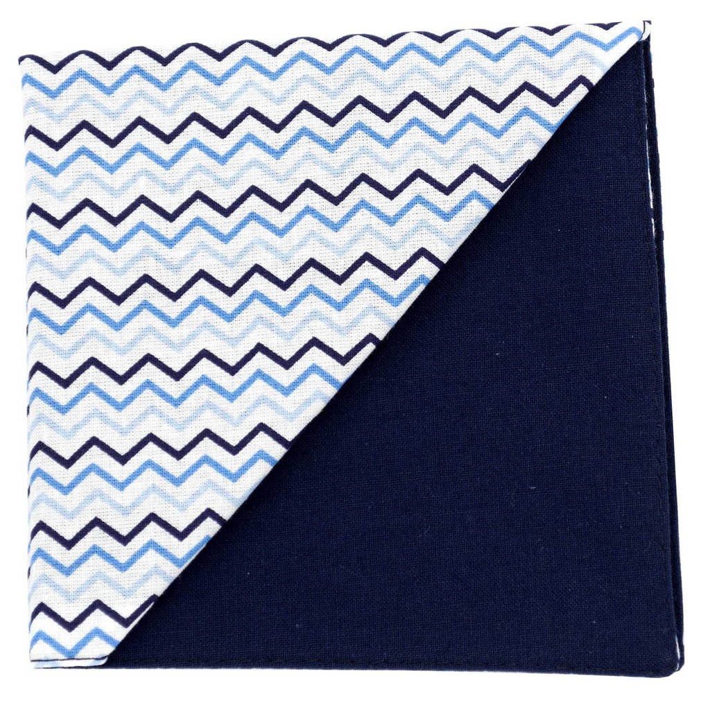 Pochette "Zig-Zag" lignes en zigzag bleu