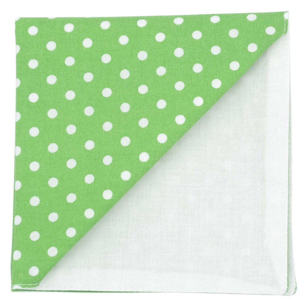 Pochette "Big Dots" points blancs sur fond vert pomme