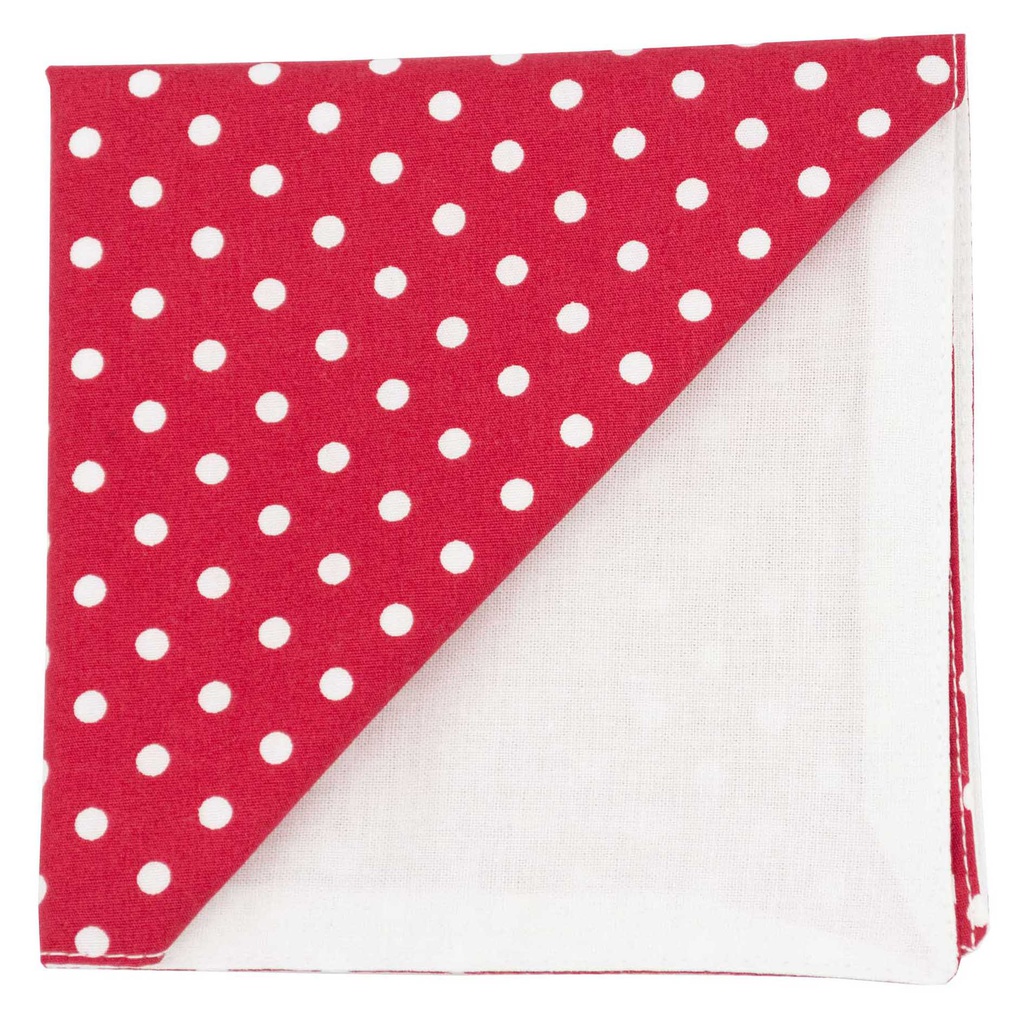 Pochette "Big Dots" points blancs sur fond rouge