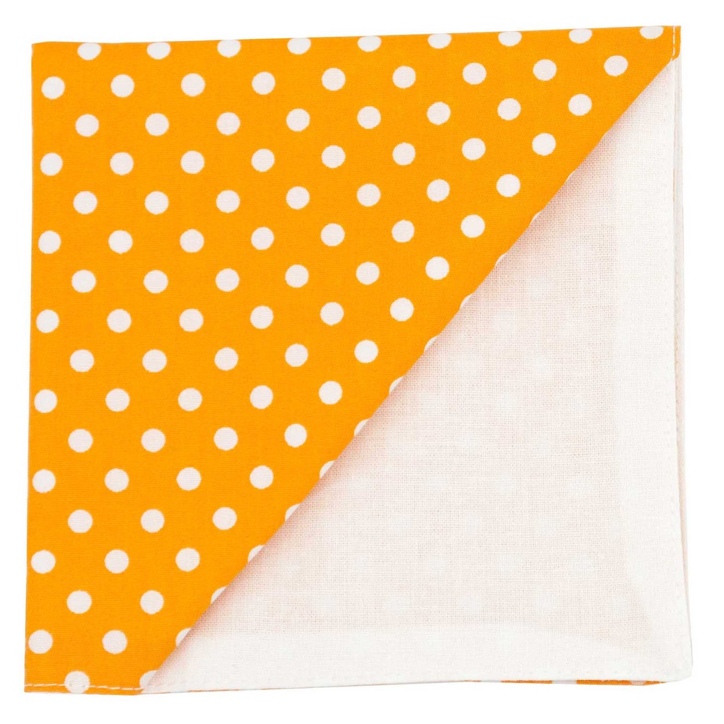 Pochette "Big Dots" points blancs sur fond orange