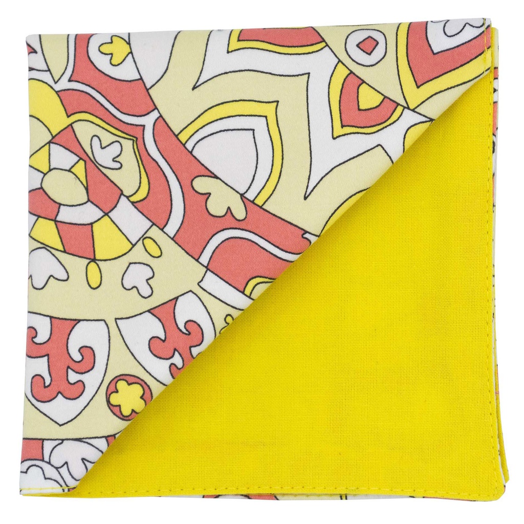 Pochette "Le Baroque" motifs jaune et orange