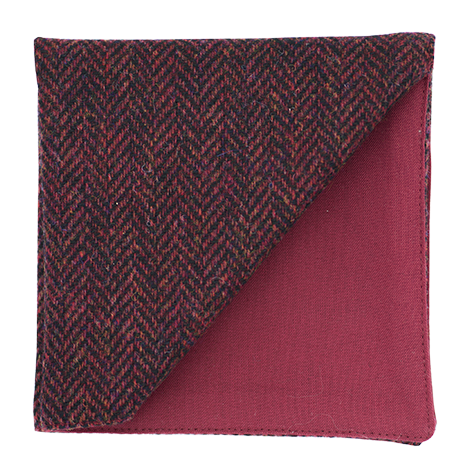 Pochette Tweed "Dundee" - chevron rouge