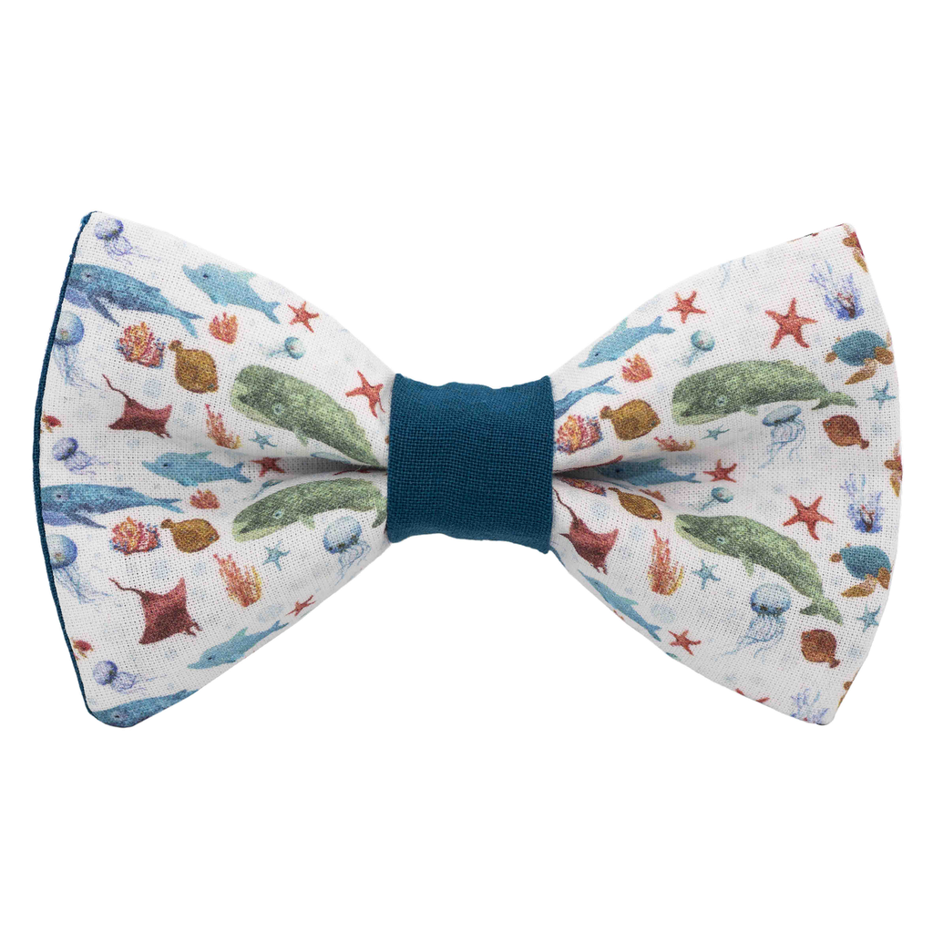 Noeud papillon "Le Grand Bleu" animaux marins