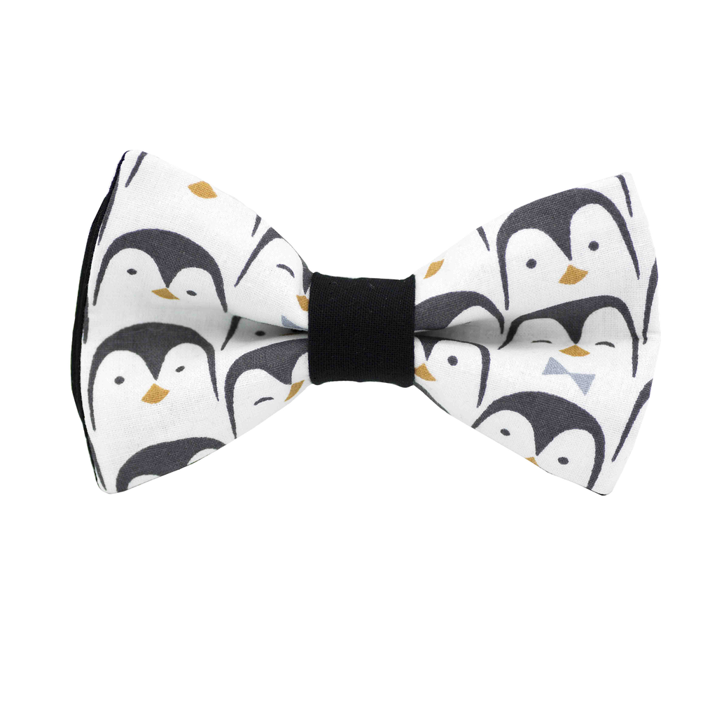 Nœud papillon "Mister Pinguin" - pingouins sur fond blanc