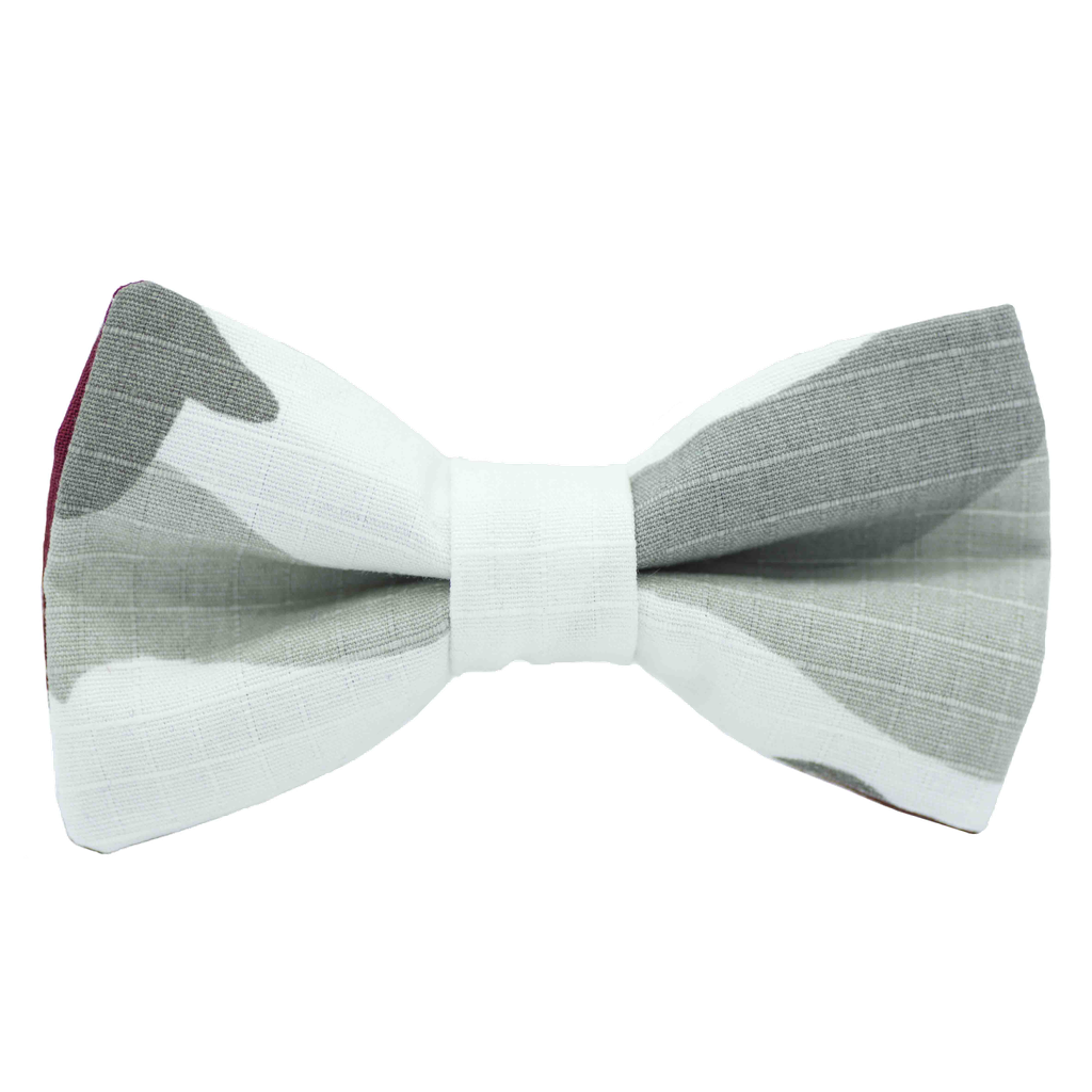 Noeud papillon "Chasseur Alpin" camouflage blanc et gris
