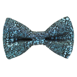 Noeud papillon "Digitalix" motifs brillants bleus sur fond noir