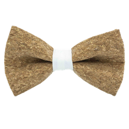 Noeud papillon en liège "Sauvignon" bague blanche