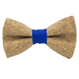Noeud papillon en liège "Sauvignon" bague bleu roi