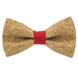 Noeud papillon en liège "Sauvignon" bague rouge