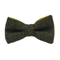 Noeud papillon en tweed "Dundee" chevron vert sapin