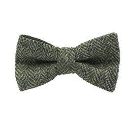 Noeud papillon en tweed "Dundee" chevron vert foncé