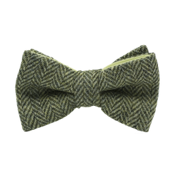 Noeud papillon en tweed "Dundee" chevron vert