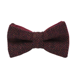 Noeud papillon en tweed "Dundee" chevron rouge