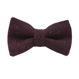 Noeud papillon en tweed "Edimbourg" caviar Oxford bordeaux