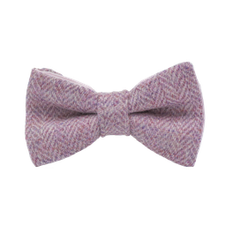 Noeud papillon en tweed "Dundee" chevron rose