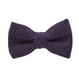 Noeud papillon en tweed "Dundee" chevron mauve
