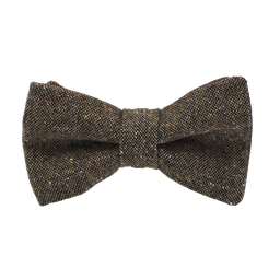 Noeud papillon en tweed "Edimbourg" caviar Oxford marron foncé