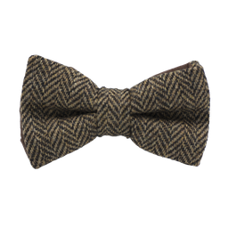 Noeud papillon en tweed "Dundee" chevron marron clair