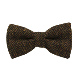 Noeud papillon en tweed "Dundee" chevron marron et orange