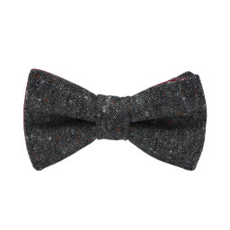 [JA.NP.TW.EDIM.06] Nœud papillon Tweed "Edimbourg" - Caviar Oxford gris foncé