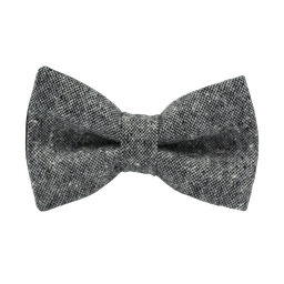 [JA.NP.TW.EDIM.07] Nœud papillon Tweed "Edimbourg" - Caviar Oxford gris anthracite