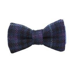 [JA.NP.TW.PERT.02] Noeud papillon en tweed "Perth" carreaux bleus et mauves