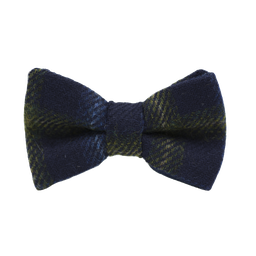 [JA.NP.TW.FOWI.02] Nœud papillon Tweed "Fort William" - Bleu marine à carreaux verts