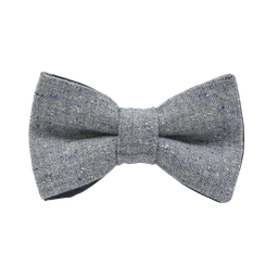 [JA.NP.TW.EDIM.11] Noeud papillon en tweed "Edimbourg" caviar Oxford bleu ciel