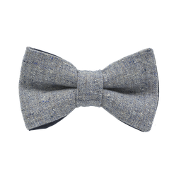 Noeud papillon en tweed "Edimbourg" caviar Oxford bleu ciel
