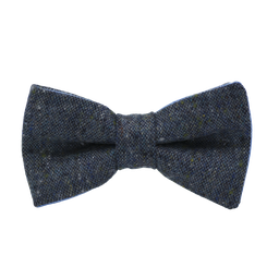 [JA.NP.TW.EDIM.12] Nœud papillon Tweed "Edimbourg" - Caviar Oxford bleu