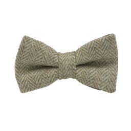 [JA.NP.TW.DUND.01] Noeud papillon en tweed "Dundee" chevron beige