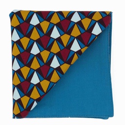 Pochette "Prisme" triangles jaune moutarde, turquoise et rouges